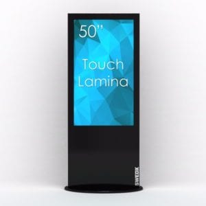 50 tommers frittsående digitalskjerm med touch funksjonalitet