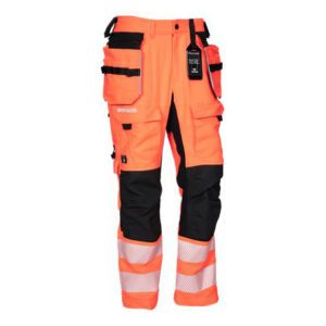 Arbeidsbukse orange strech med refleks